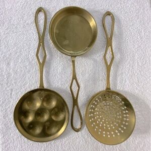 Vintage India Brass 3 Piece Hanging Set